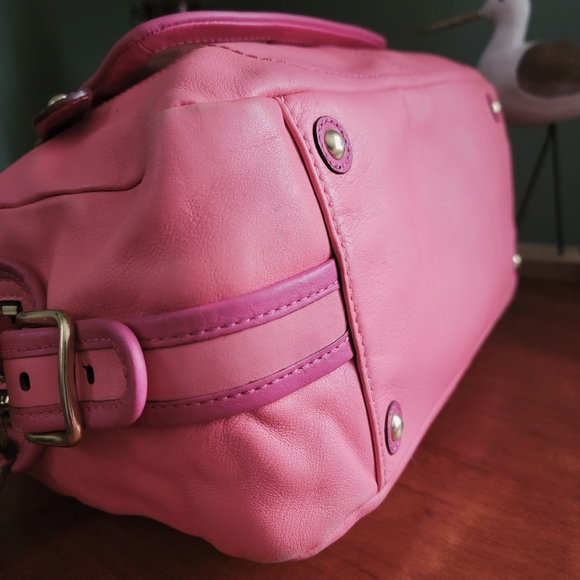 Coach 13382 Bonnie Satchel Pink Colorblock Leather Shoulder Bag Y2K - Picture 6 of 16